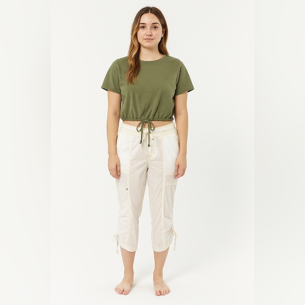 Style & Co Green and Cream Lightweight Capris